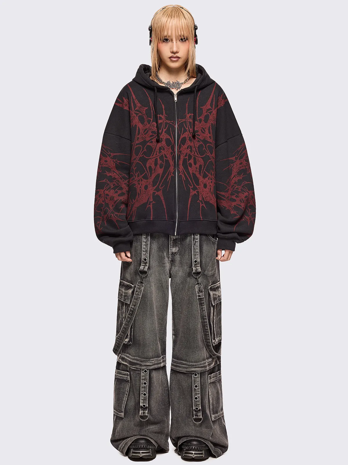 Insane Blood Zip Up Hoodie sold by Minga London product image thumbnail 2