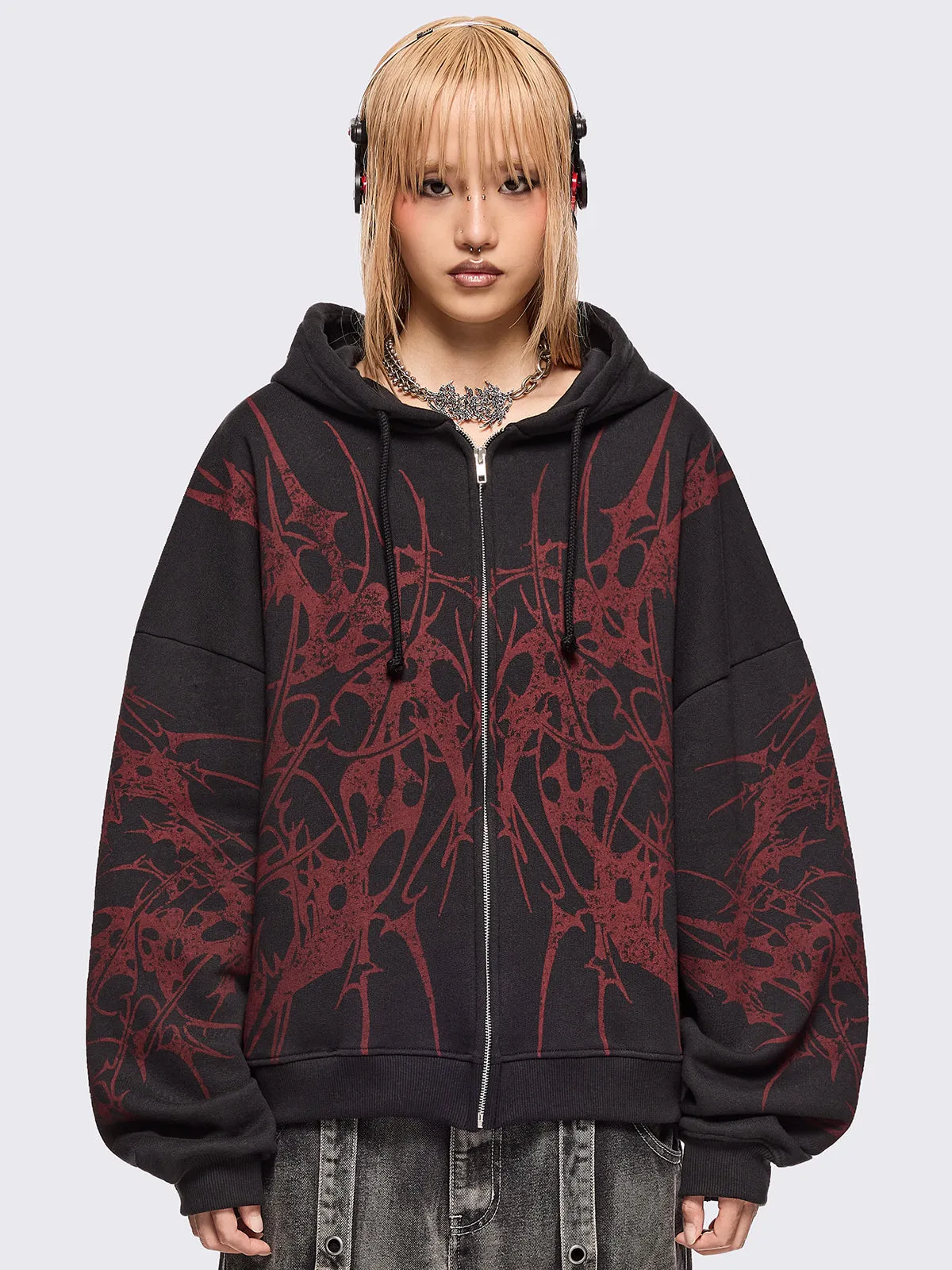 Insane Blood Zip Up Hoodie sold by Minga London