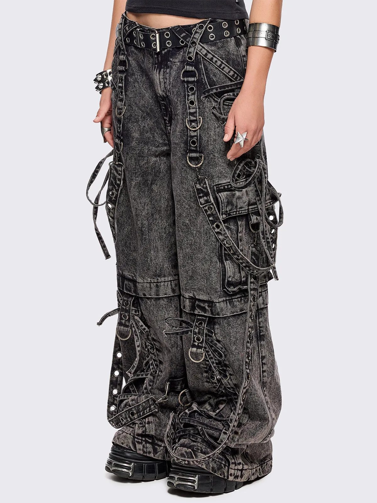 Blink Grey Cargo Jeans sold by Minga London product image thumbnail 4