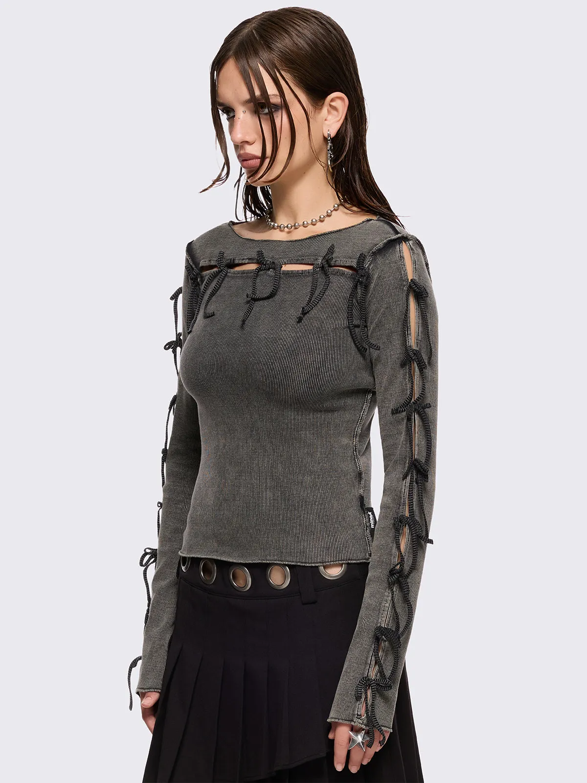 Lola Grey Washed Top sold by Minga London product image thumbnail 3