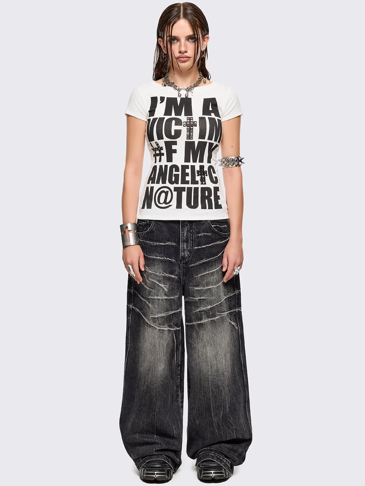 Volt Black Baggy Jeans sold by Minga London product image thumbnail 2