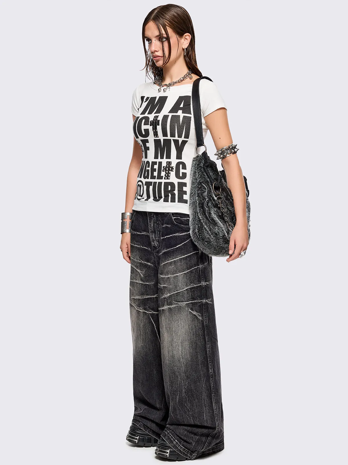 Volt Black Baggy Jeans sold by Minga London product image thumbnail 4