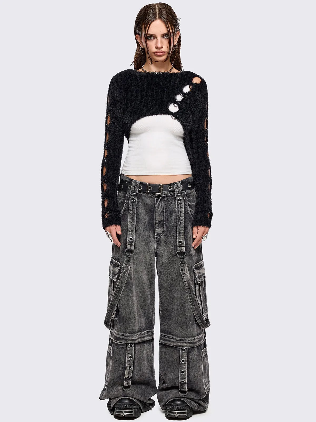 Demi Black Cut-Out Sweater sold by Minga London product image thumbnail 2