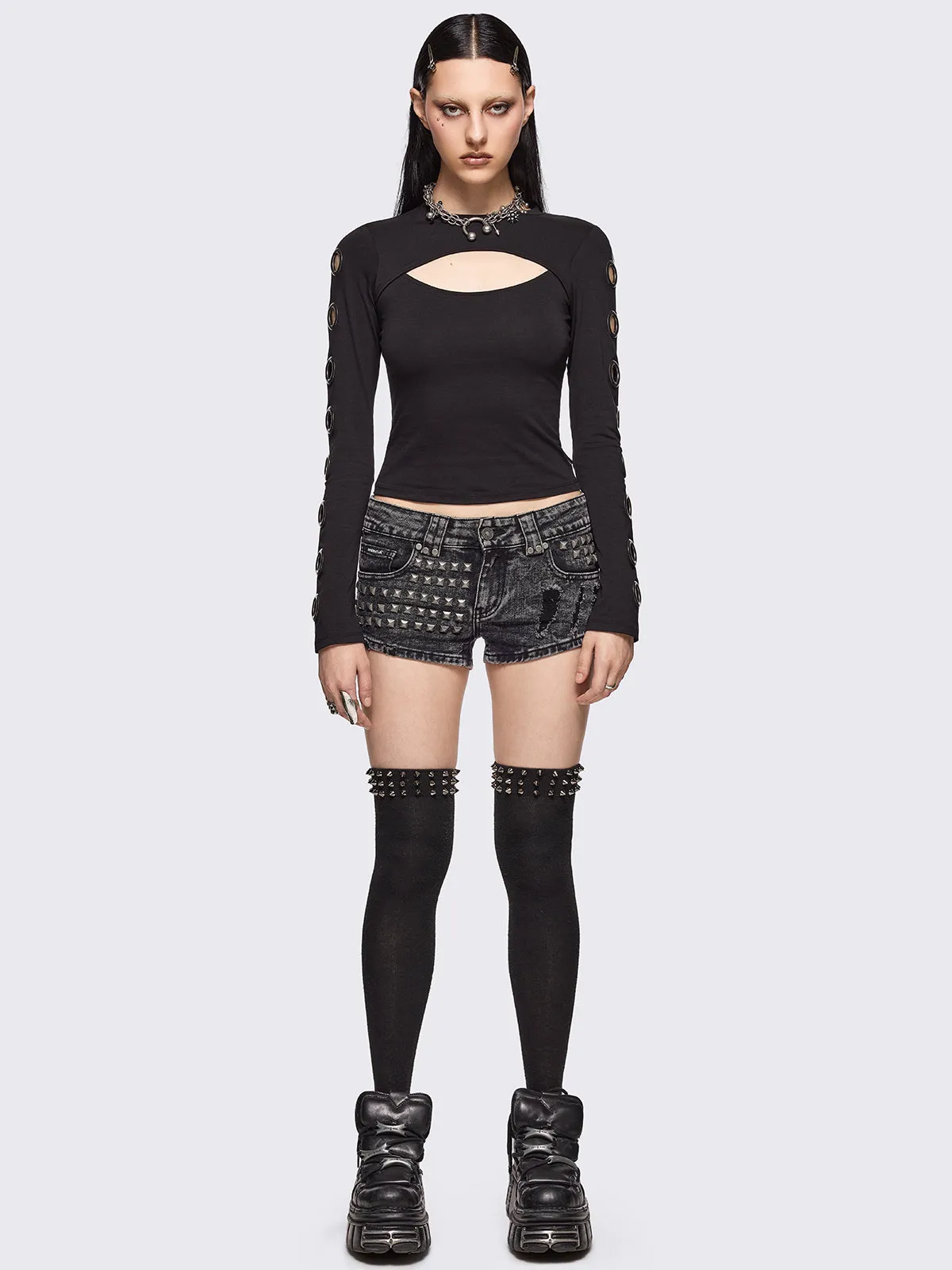 Moxie Black Cut-Out Top sold by Minga London product image thumbnail 3