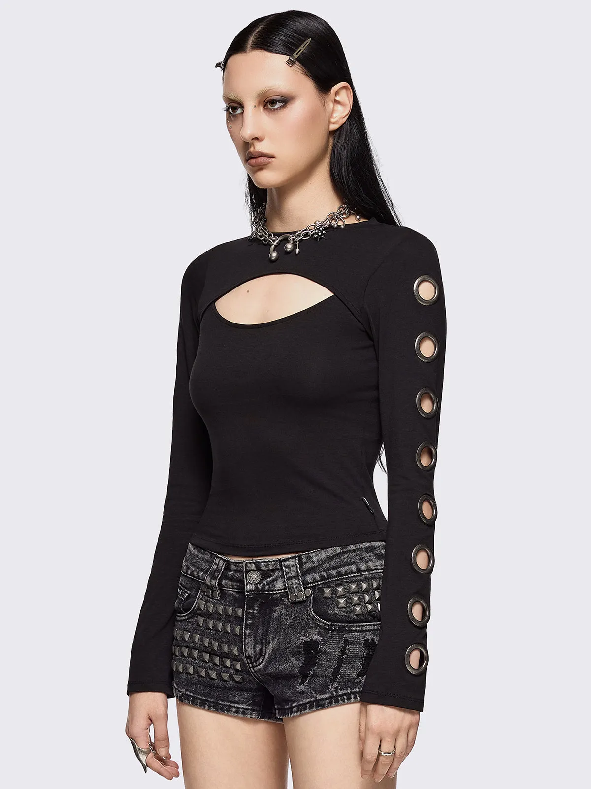 Moxie Black Cut-Out Top sold by Minga London product image thumbnail 2