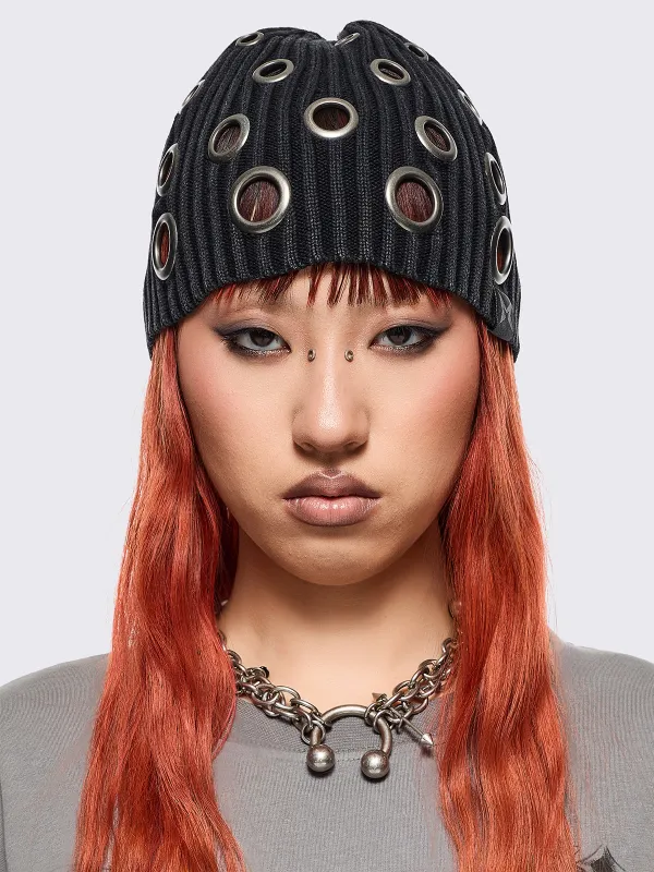 Elektra Black Beanie sold by Minga London