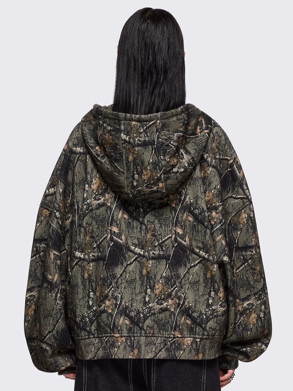 Forest Tree Camo Zip Up Hoodie sold by Minga London product image thumbnail 4