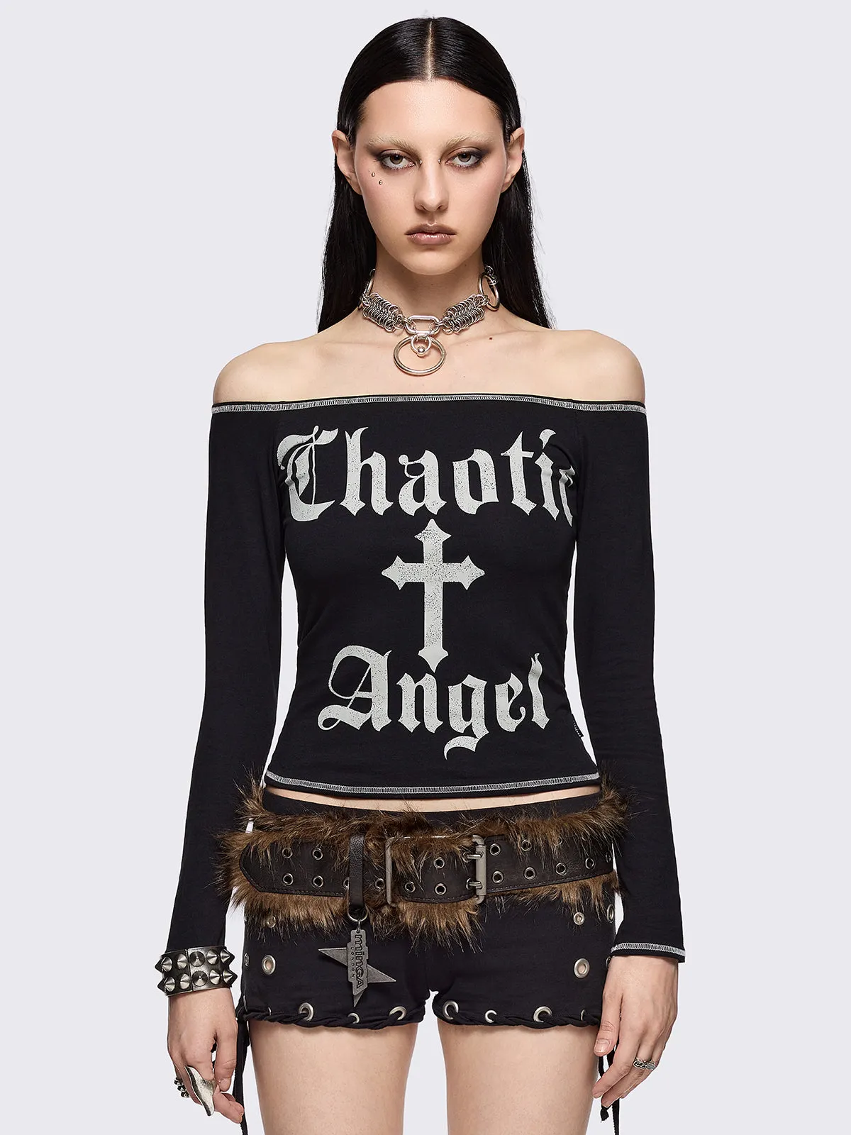 Chaotic Angel Off-Shoulder Top sold by Minga London