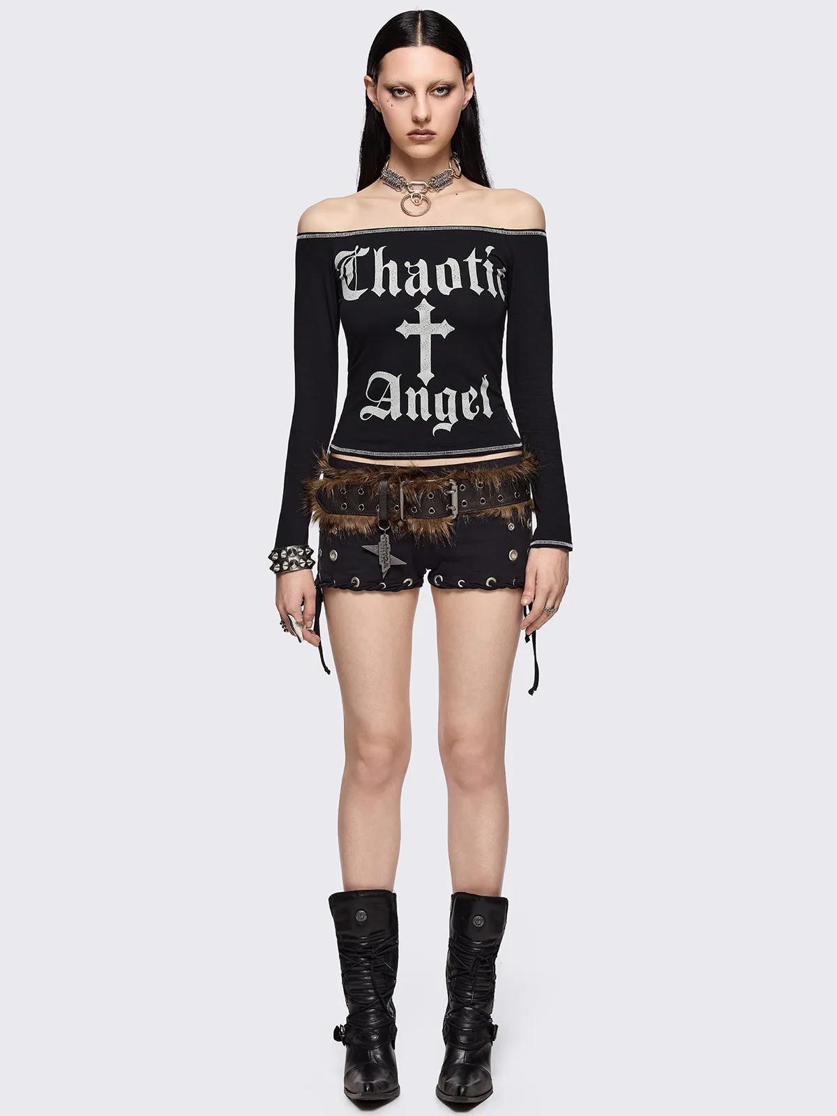Chaotic Angel Off-Shoulder Top sold by Minga London product image thumbnail 2