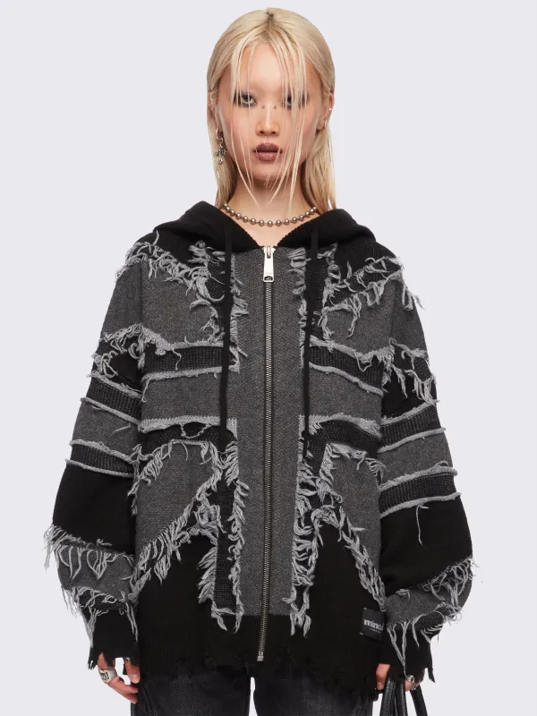 Union Jack Knitted Zip-Up Hoodie made by Minga London