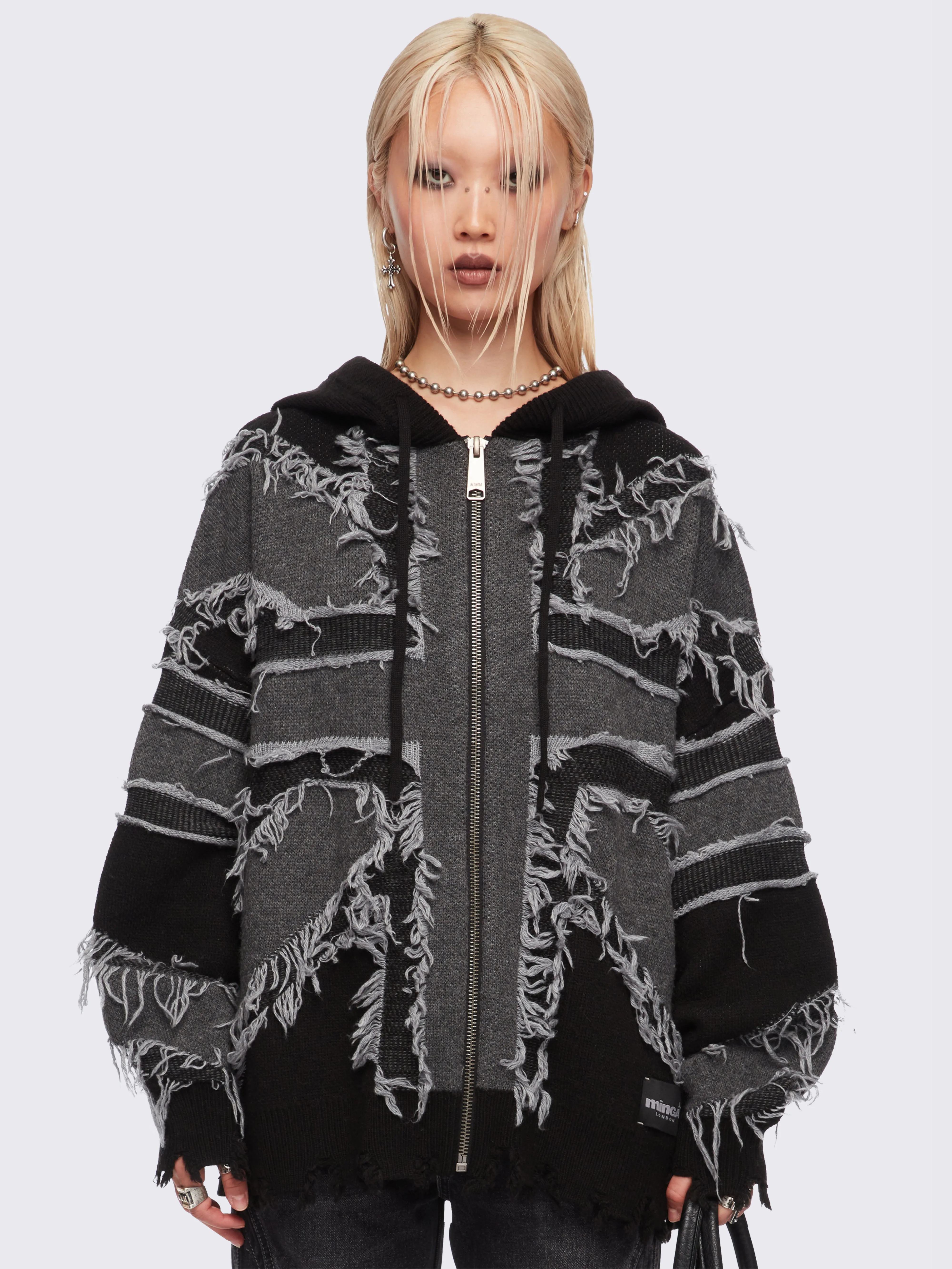 Union Jack Knitted Zip-Up Hoodie sold by Minga London
