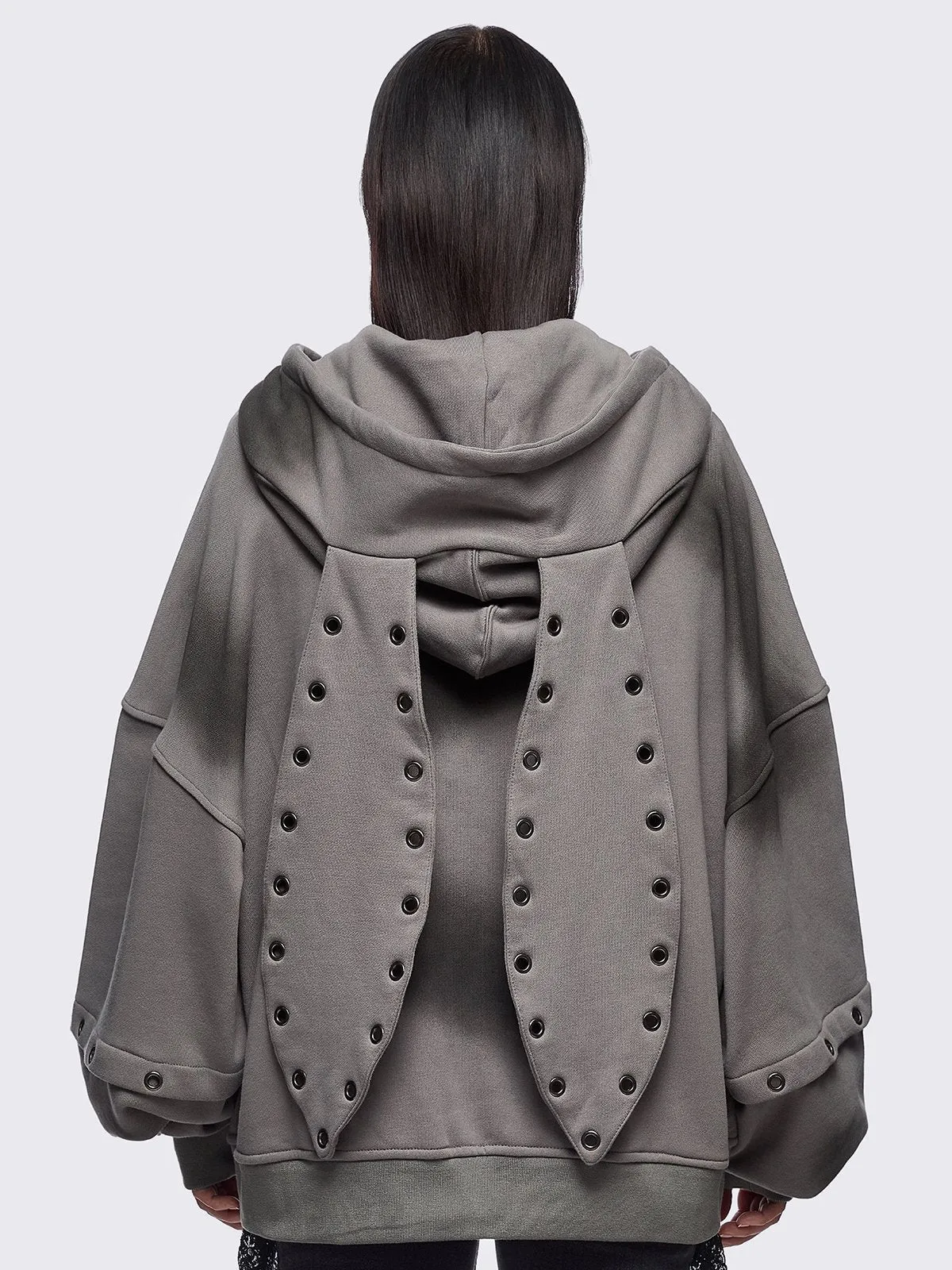 Heaven Grey Washed Zip Up Hoodie sold by Minga London product image thumbnail 3