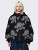 Skull Craft Patch Oversized Zip Up Hoodie sold by Minga London