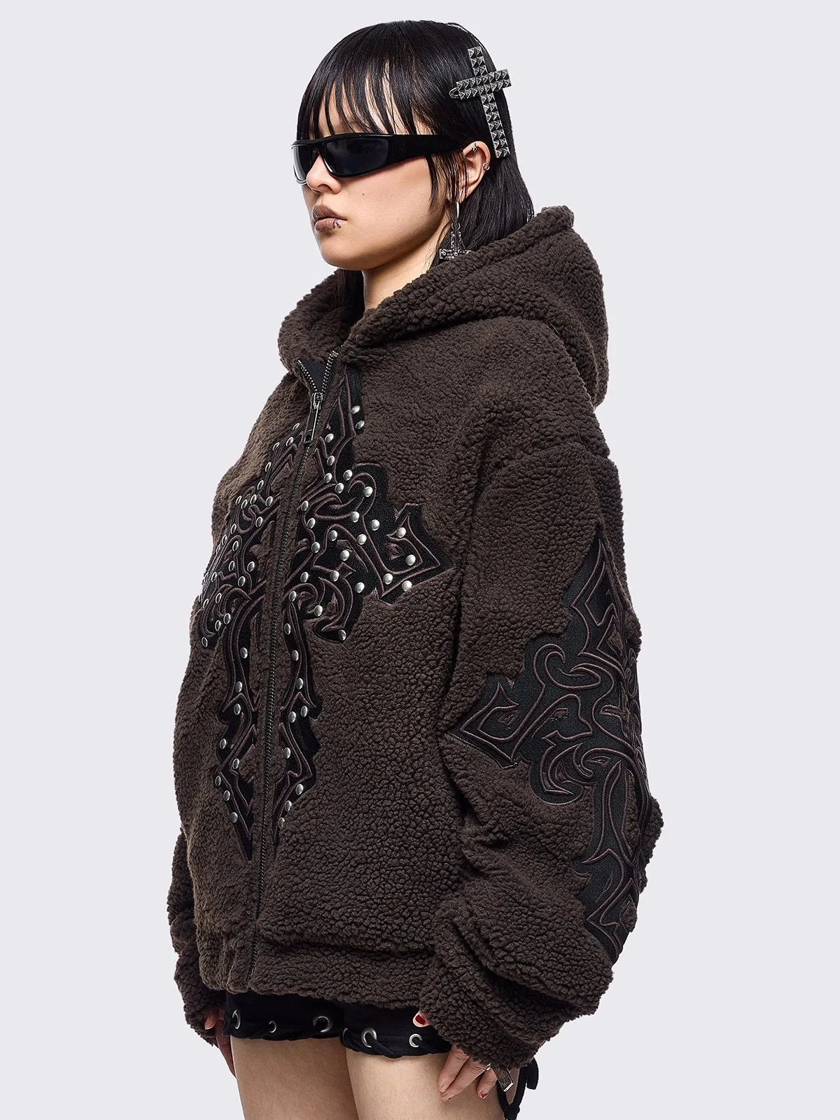 Sinner Brown Borg Jacket sold by Minga London product image thumbnail 2