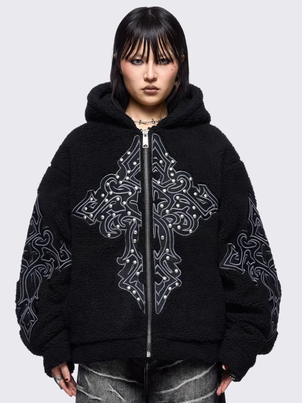 Sinner Black Borg Jacket sold by Minga London
