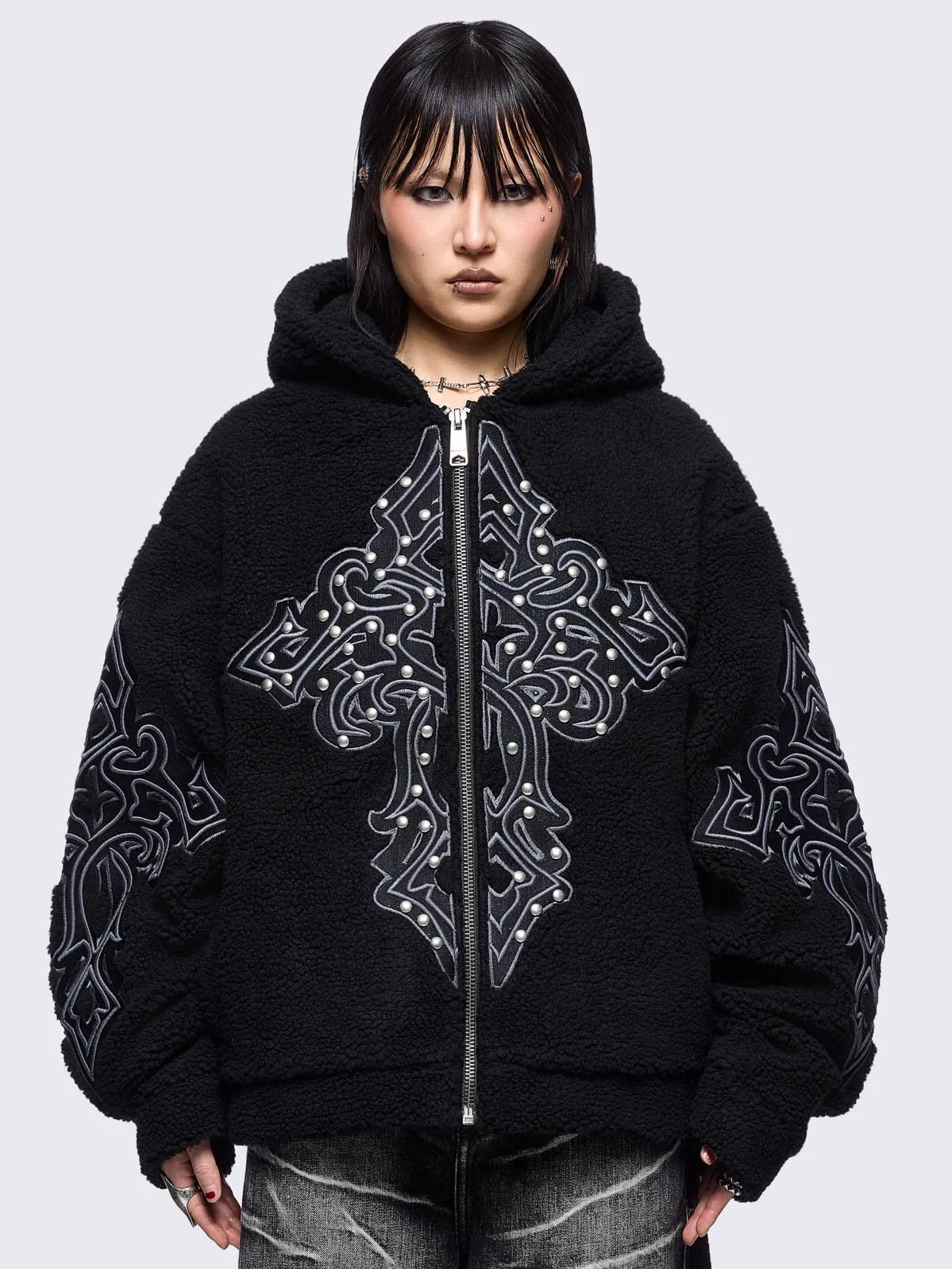 Sinner Black Borg Jacket sold by Minga London