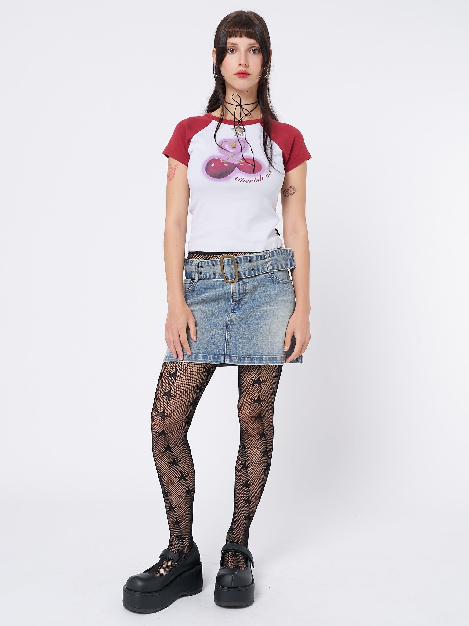Cherry Pop! Raglan Baby Tee sold by Minga London product image thumbnail 5