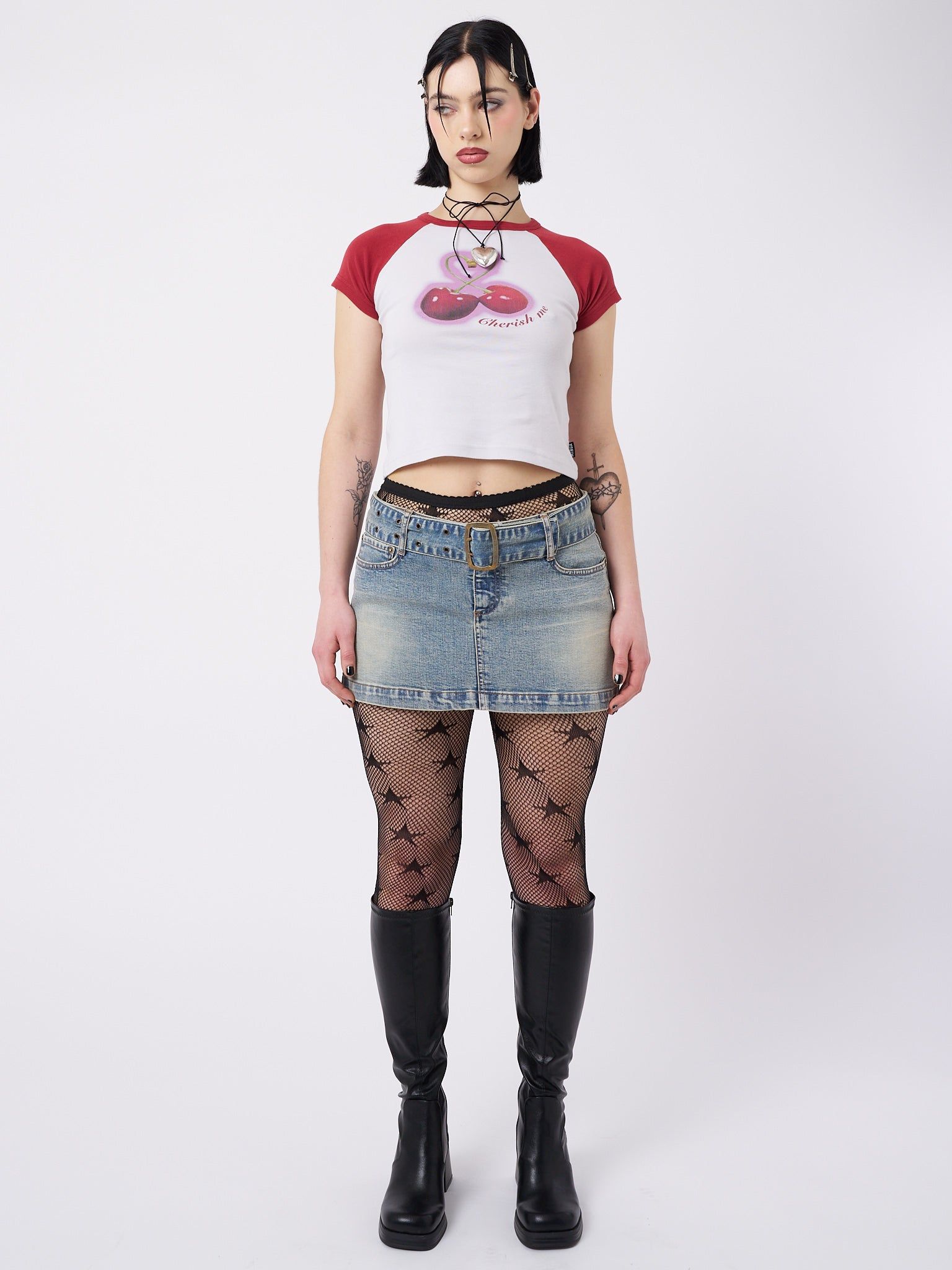 Cherry Pop! Raglan Baby Tee sold by Minga London product image thumbnail 2