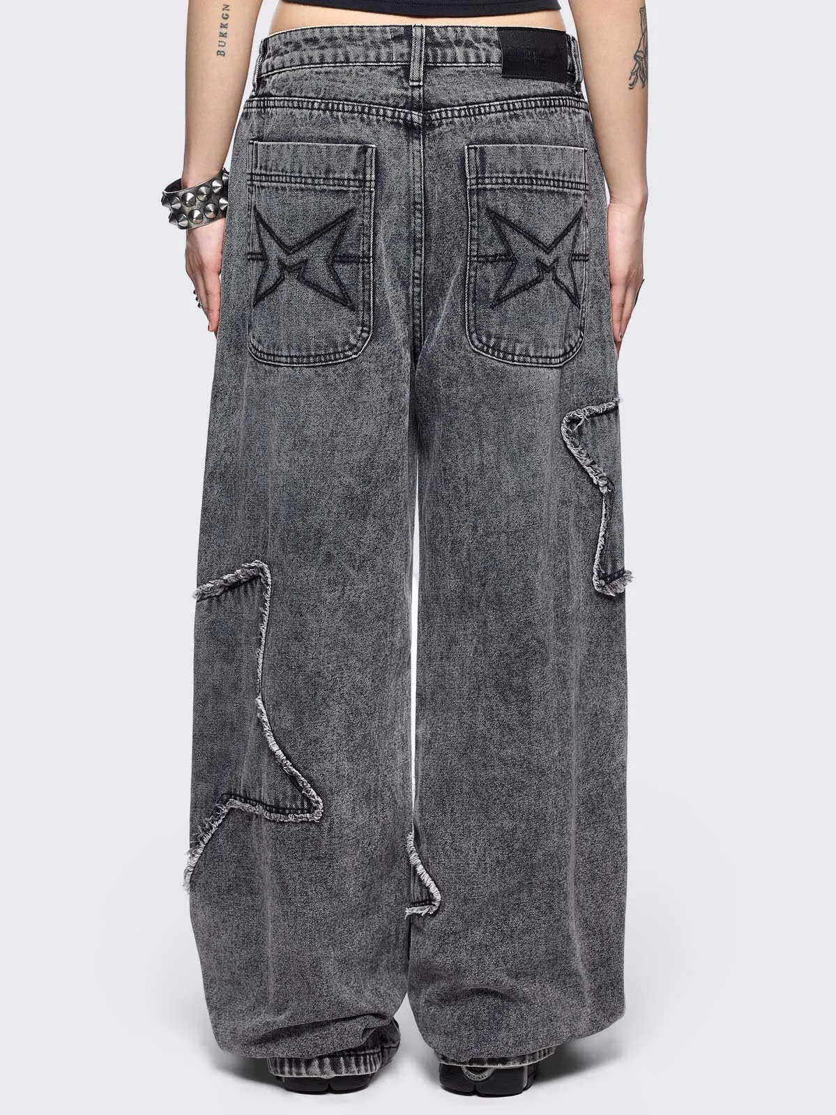 Starburst Grey Baggy Jeans sold by Minga London product image thumbnail 4