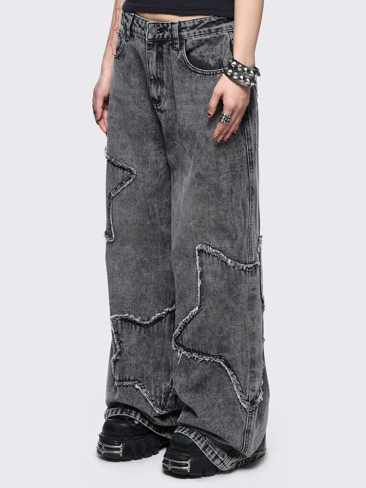 Starburst Grey Baggy Jeans sold by Minga London product image thumbnail 3