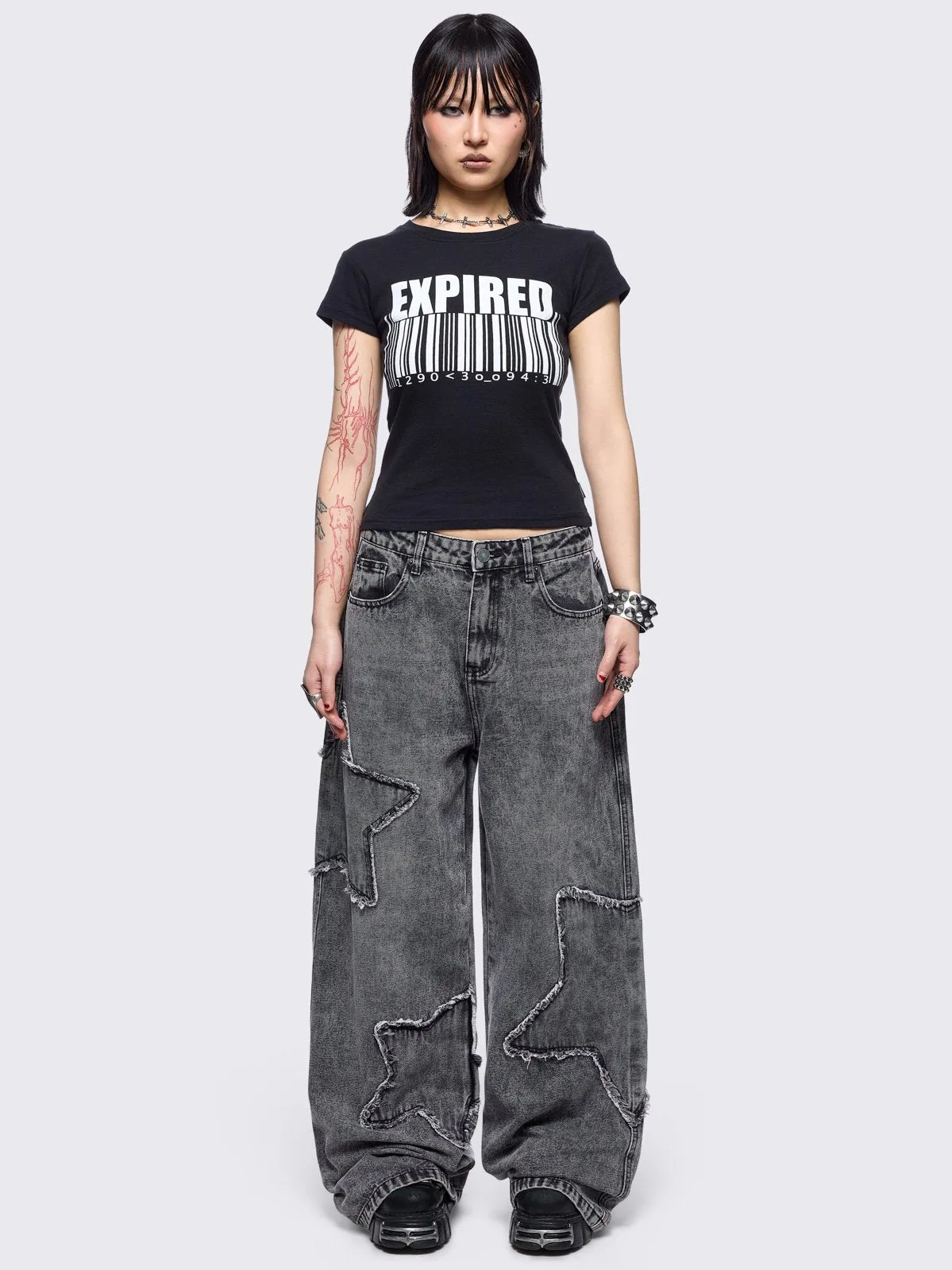 Starburst Grey Baggy Jeans sold by Minga London product image thumbnail 2