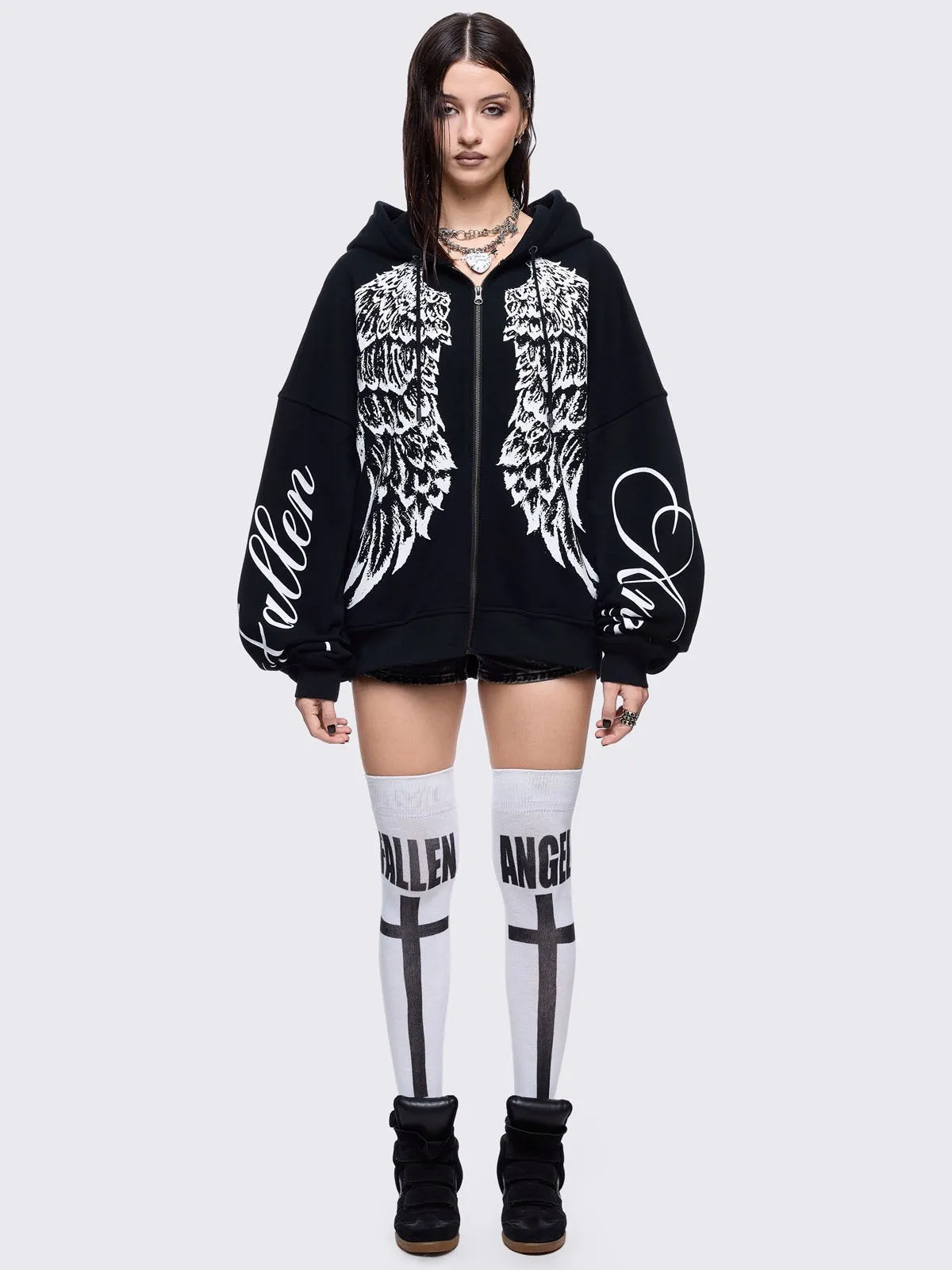 Fallen Angel Zip Up Hoodie sold by Minga London product image thumbnail 3
