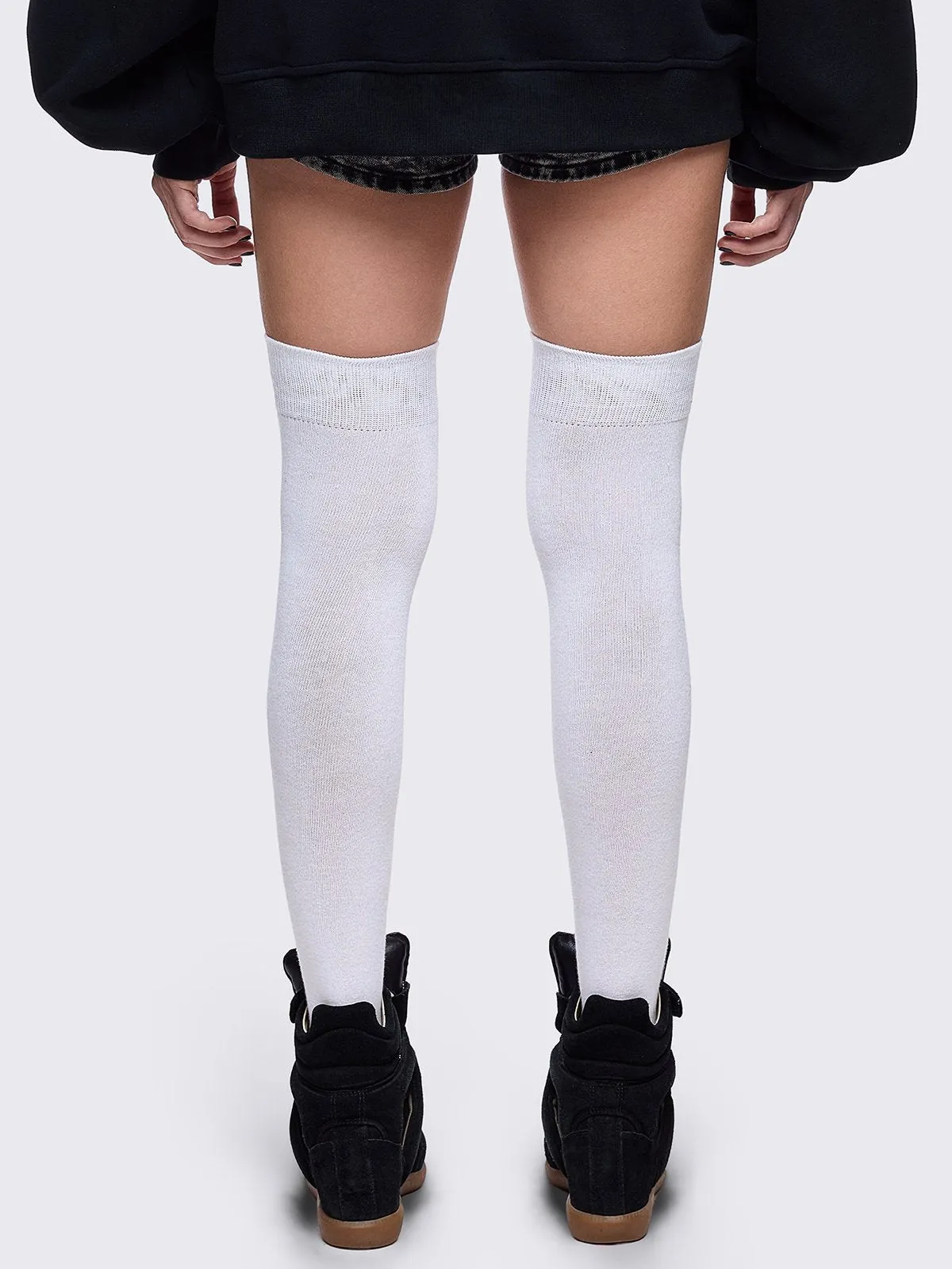Fallen Angel White Thigh Highs sold by Minga London product image thumbnail 3