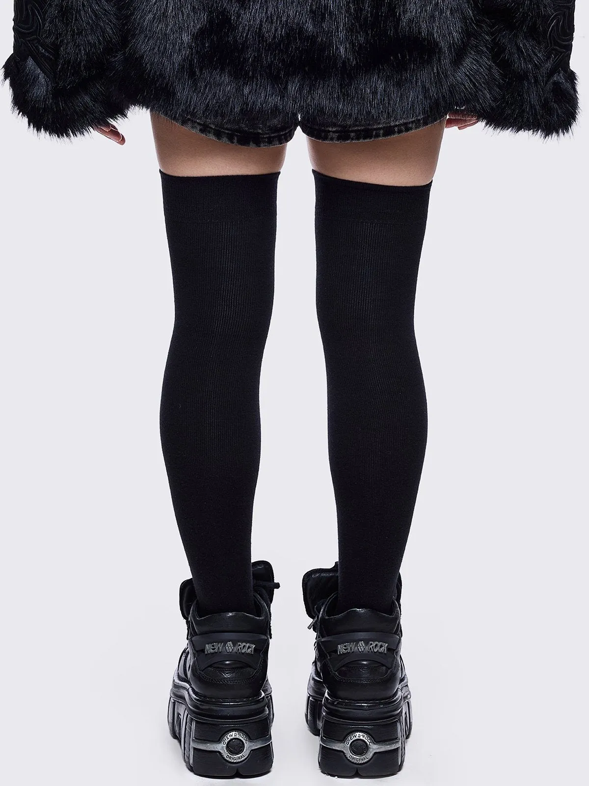 Fallen Angel Black Thigh Highs sold by Minga London product image thumbnail 3