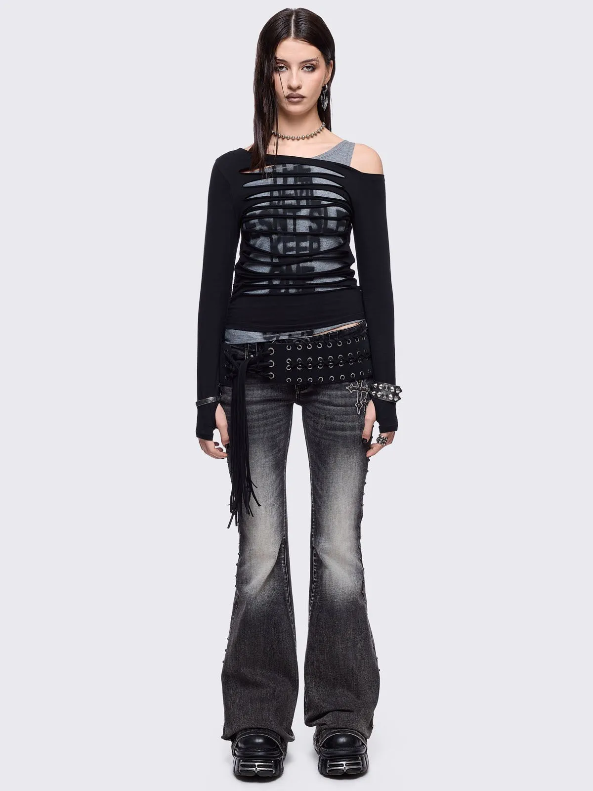 One Eye Open Slashed Top sold by Minga London product image thumbnail 2