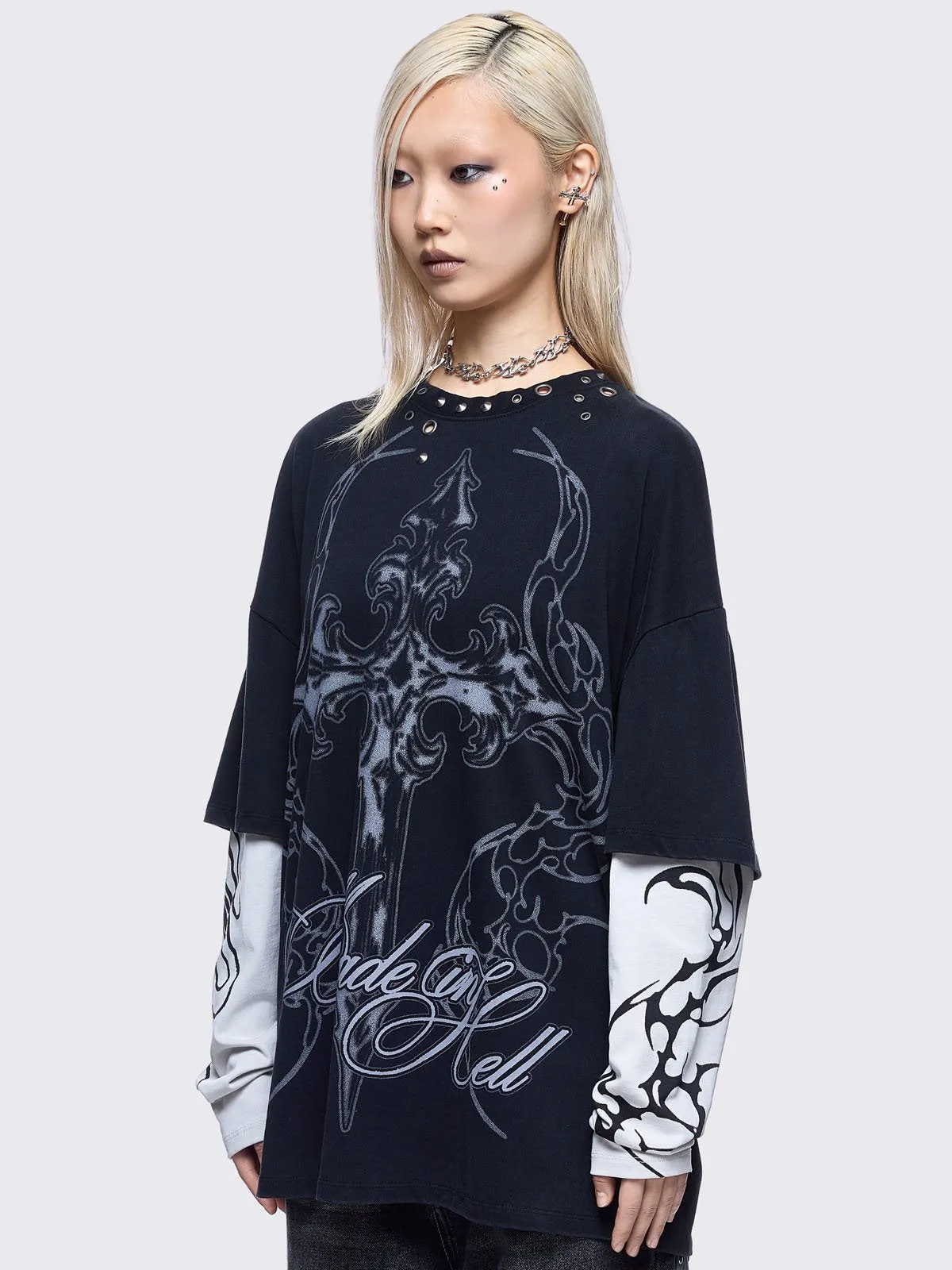 Made in Hell Layered T-Shirt sold by Minga London product image thumbnail 3