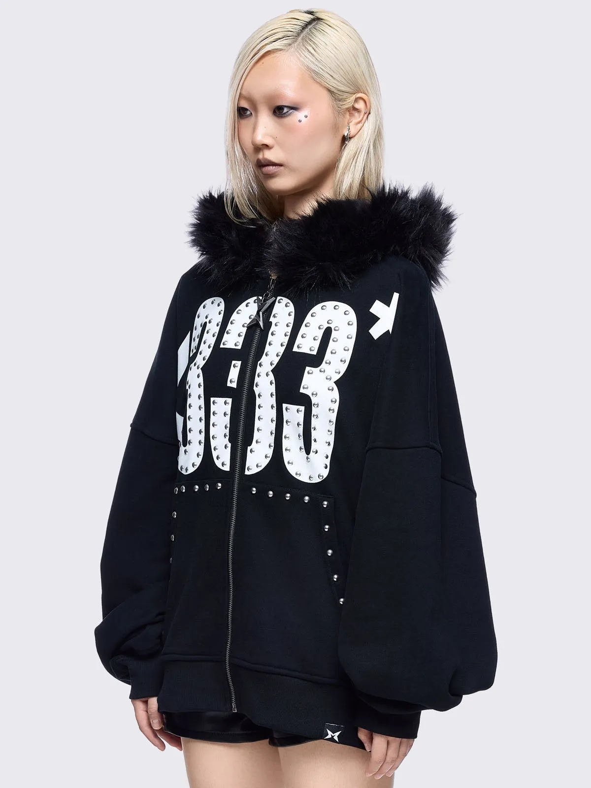 <333 Zip Up Hoodie sold by Minga London product image thumbnail 4