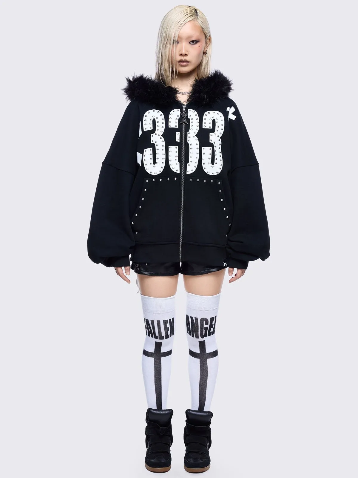 <333 Zip Up Hoodie sold by Minga London product image thumbnail 3