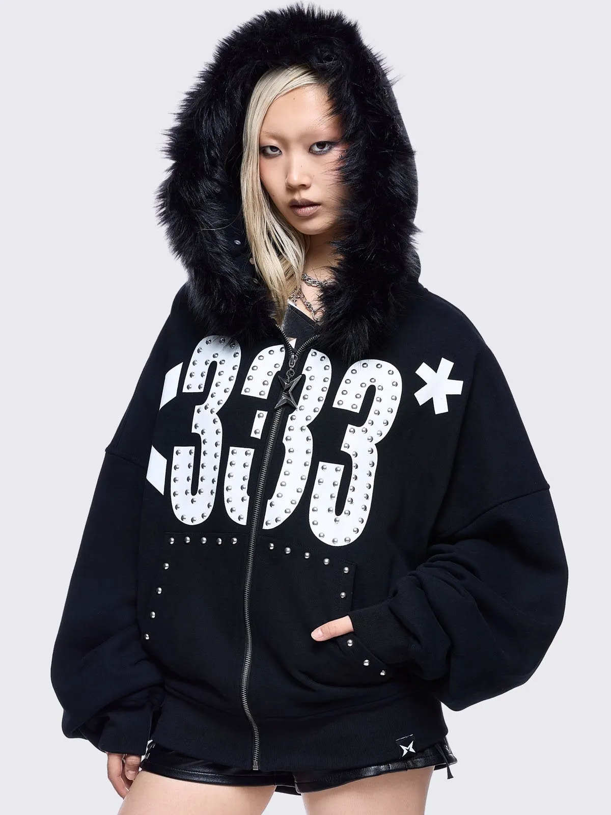 <333 Zip Up Hoodie sold by Minga London product image thumbnail 2