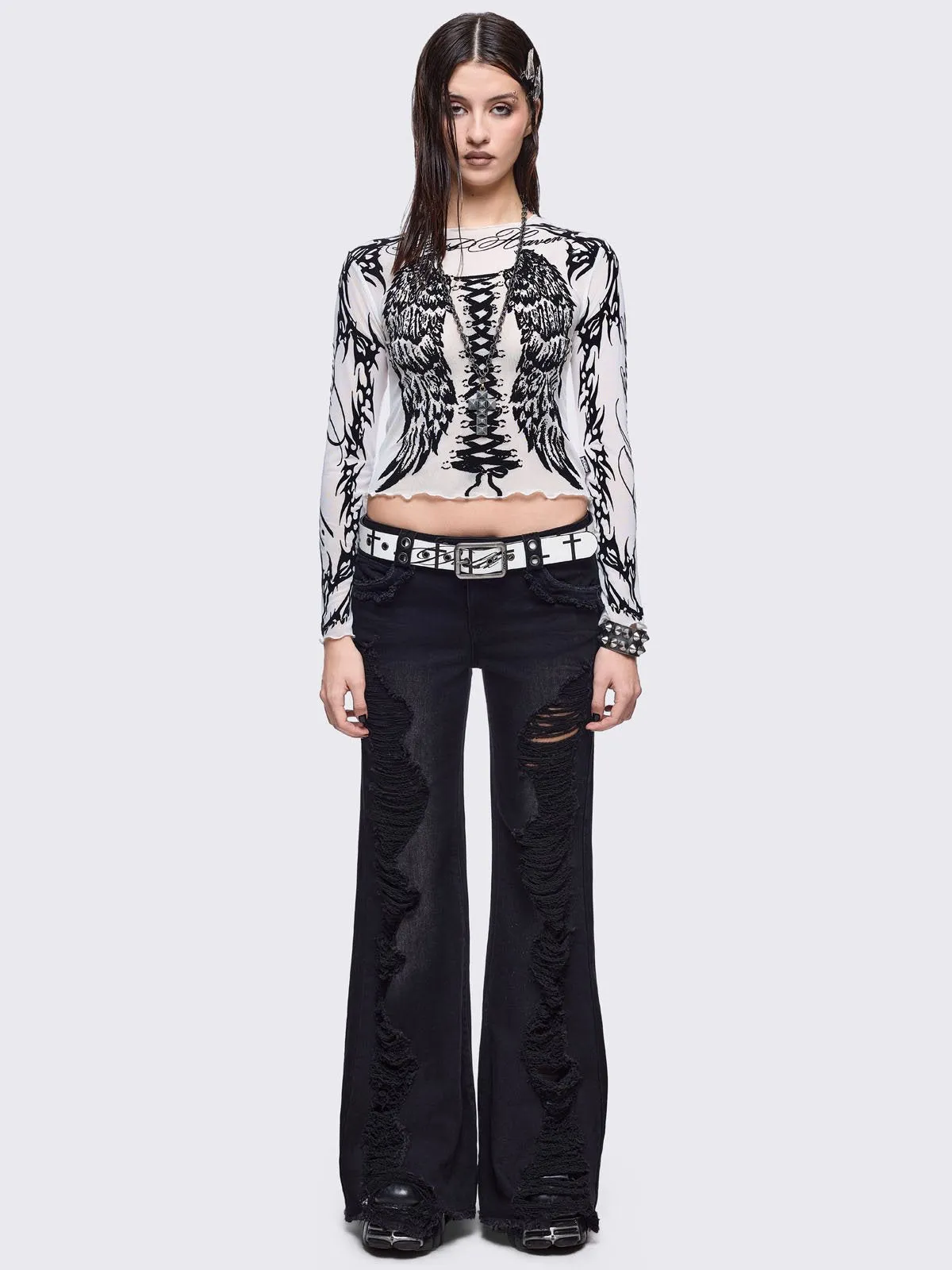 Brooke Black Flared Jeans sold by Minga London product image thumbnail 2