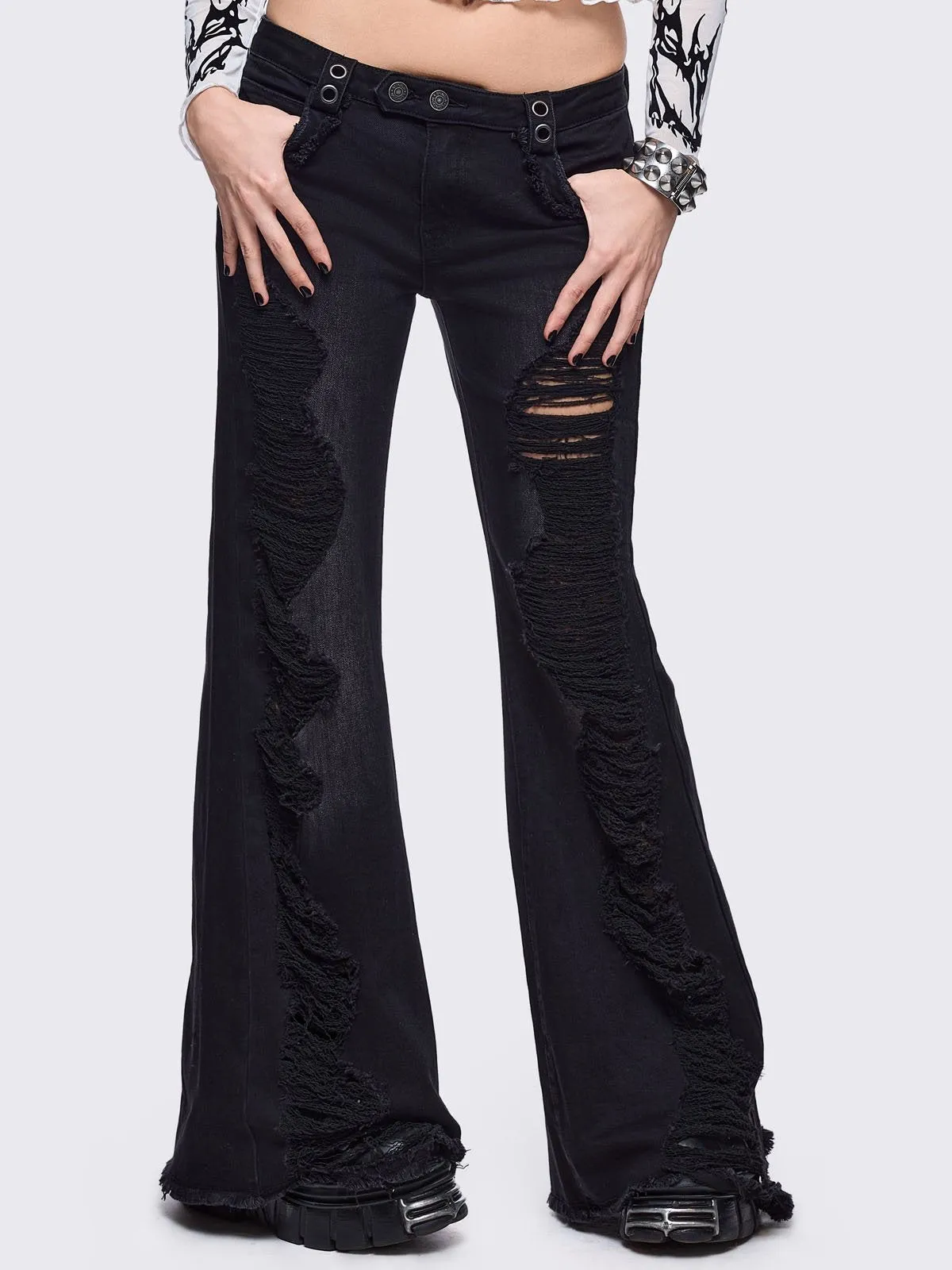 Brooke Black Flared Jeans sold by Minga London product image thumbnail 3