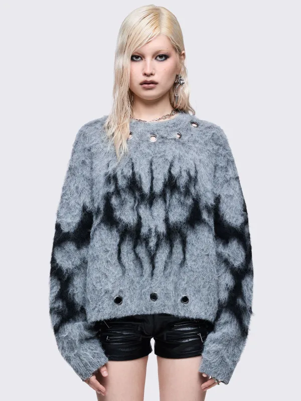 Bad Heart Grey Sweater sold by Minga London