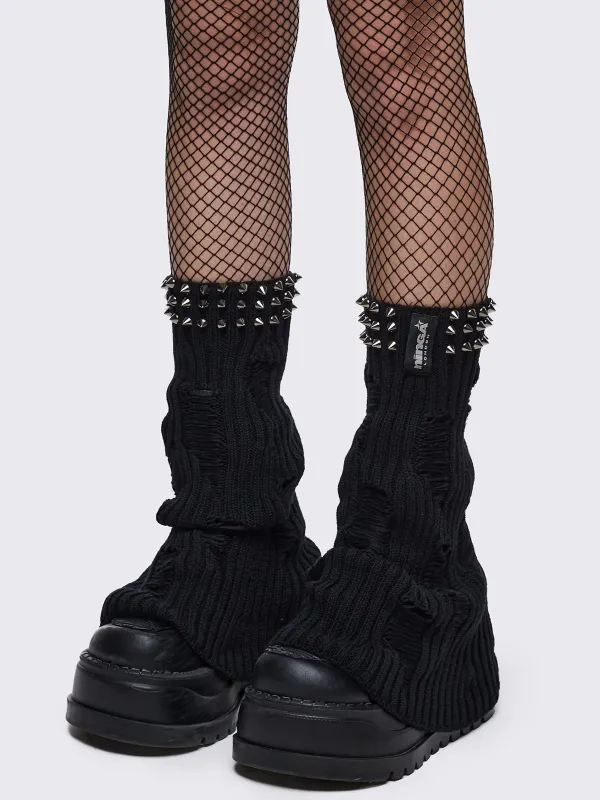 Lexa Ripped Leg Warmers made by Minga London