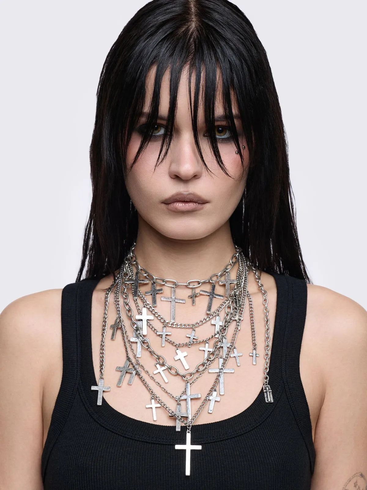 Holy Hell Layered Necklace sold by Minga London