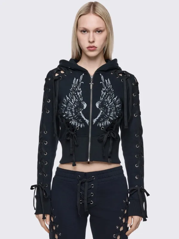 Grave Zip Up Hoodie sold by Minga London