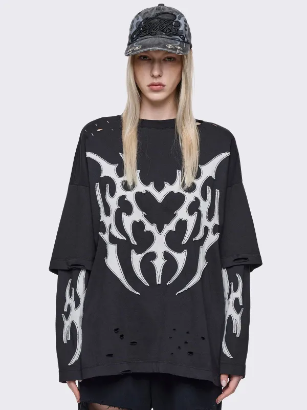 Luvx Black Layered T-Shirt sold by Minga London
