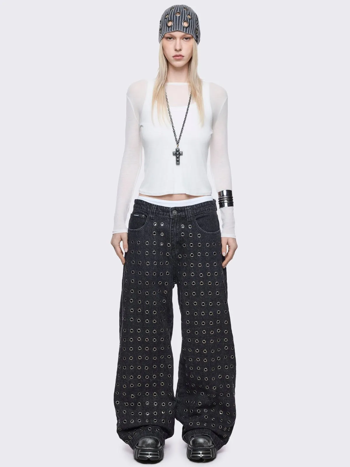 Rogue Black Baggy Jeans sold by Minga London product image thumbnail 4