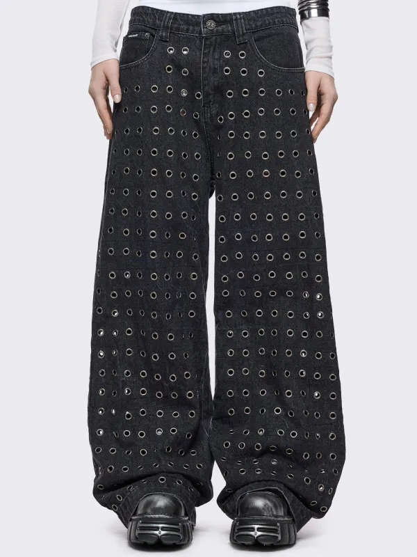 Rogue Black Baggy Jeans sold by Minga London