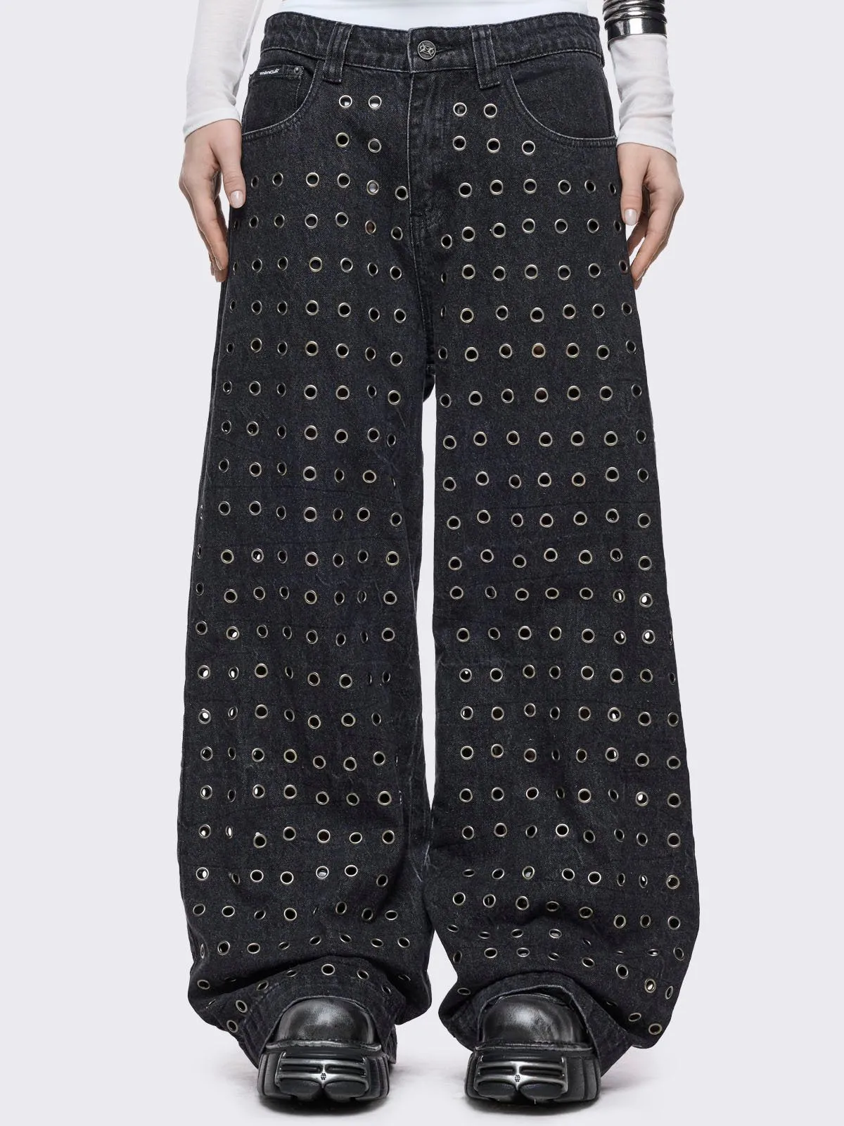Rogue Black Baggy Jeans sold by Minga London