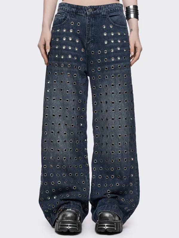 Rogue Blue Baggy Jeans sold by Minga London