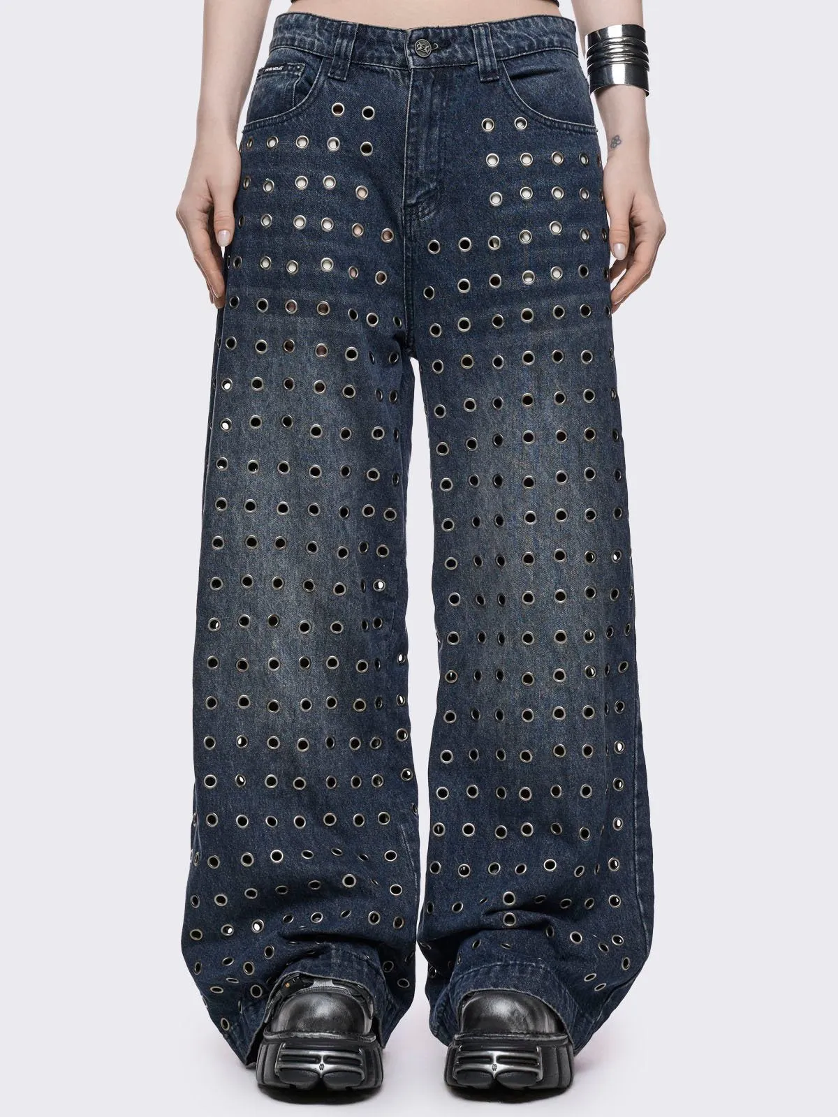 Rogue Blue Baggy Jeans sold by Minga London