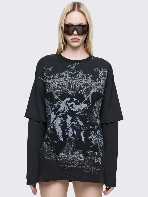 Dark Renaissance Layered T-Shirt sold by Minga London