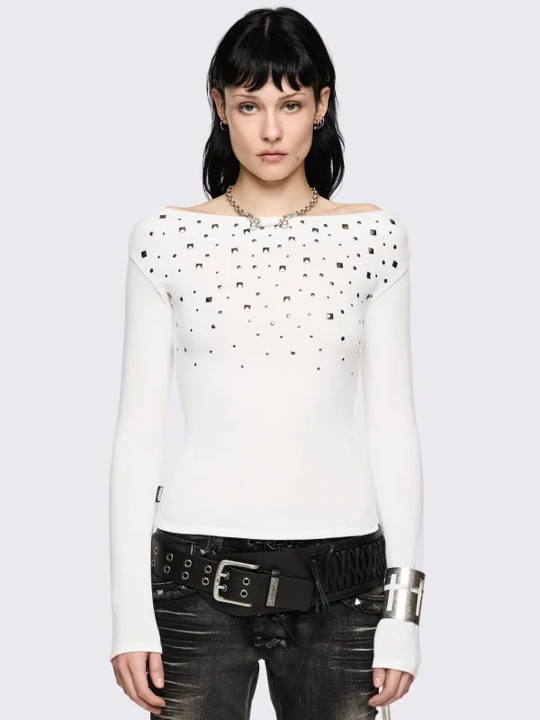 Maria White Off-Shoulder Top made by Minga London