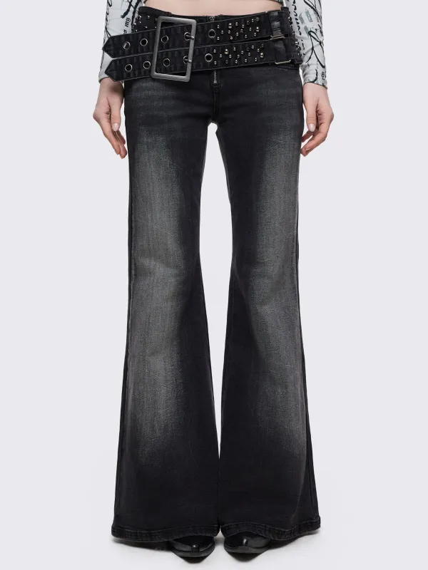 Roxie Belted Flared Jeans sold by Minga London