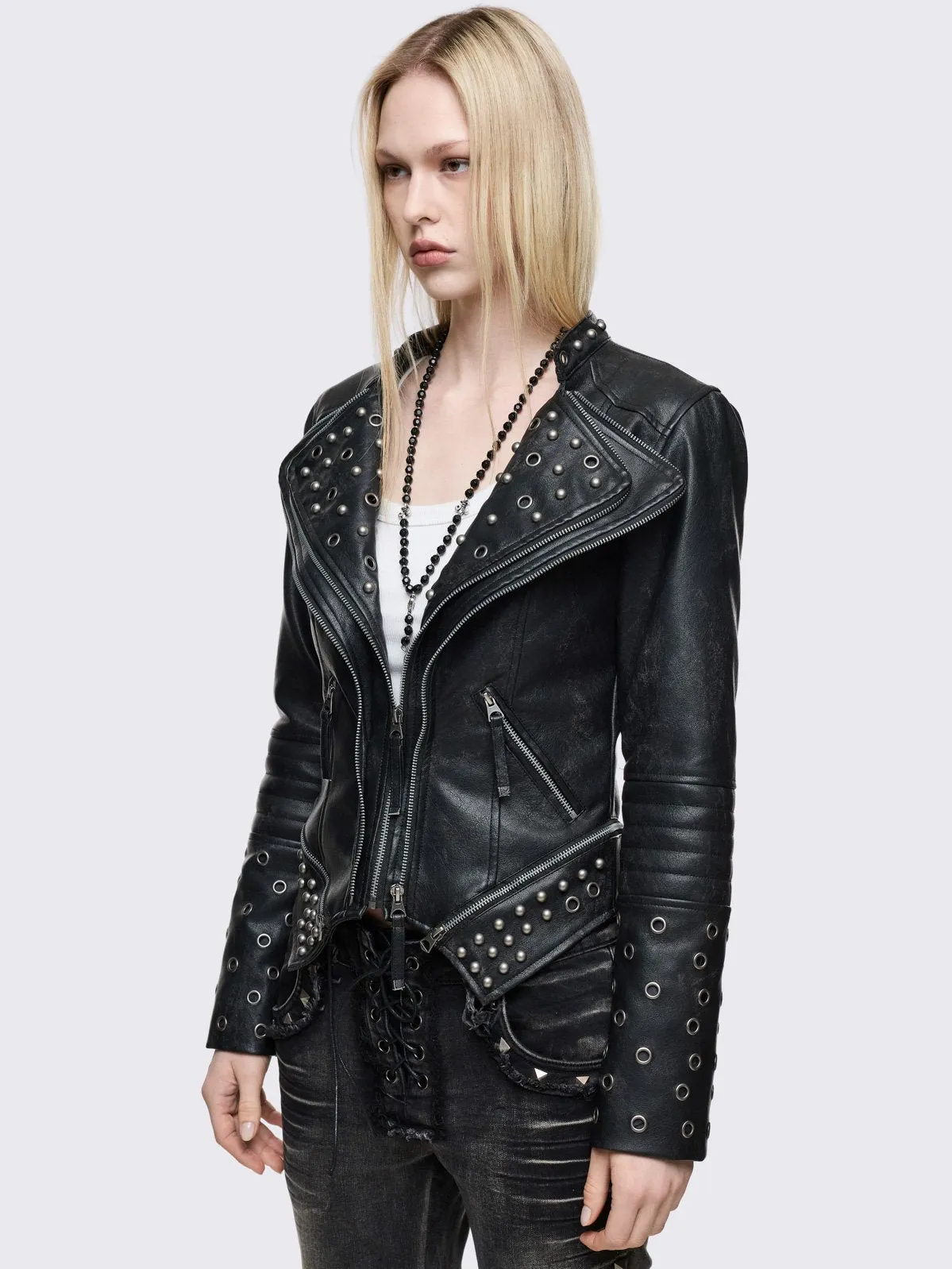 Courtney Biker Jacket sold by Minga London product image thumbnail 3