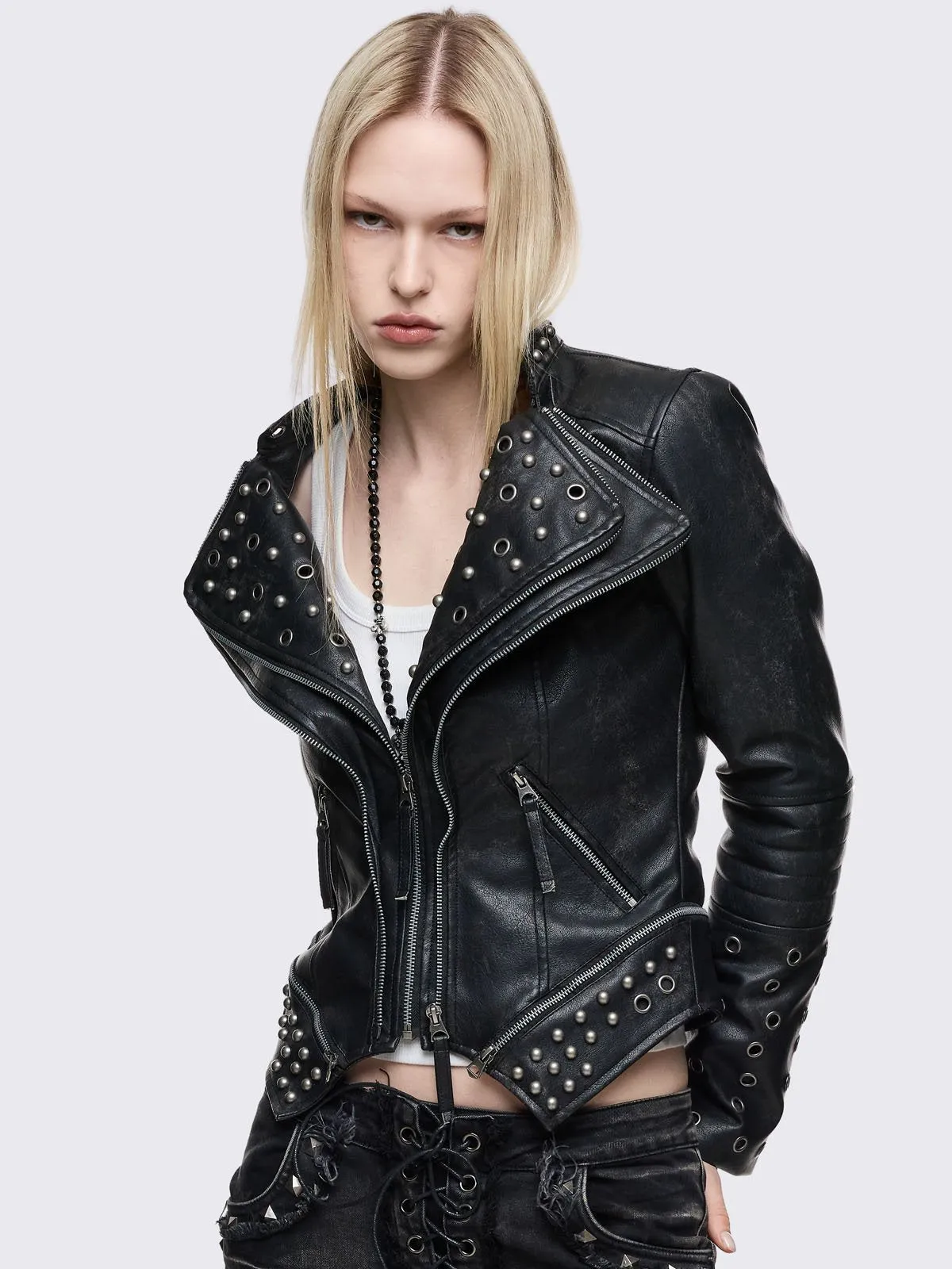 Courtney Biker Jacket sold by Minga London product image thumbnail 5